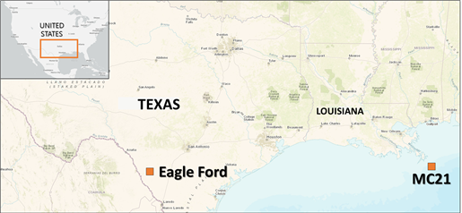 미국 eagel ford 해상 광구도