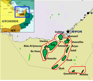 UAE ADNOC Onshore 광구도